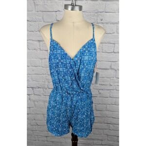 Be Bop Juniors Romper Turquoise Blue Size XL Sleeveless Adjustable Straps‎